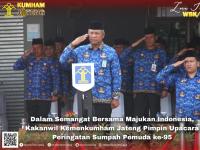 Dalam Semangat Bersama Majukan Indonesia, Kakanwil Kemenkumham Jateng Pimpin Upacara Peringatan Sumpah Pemuda ke-95