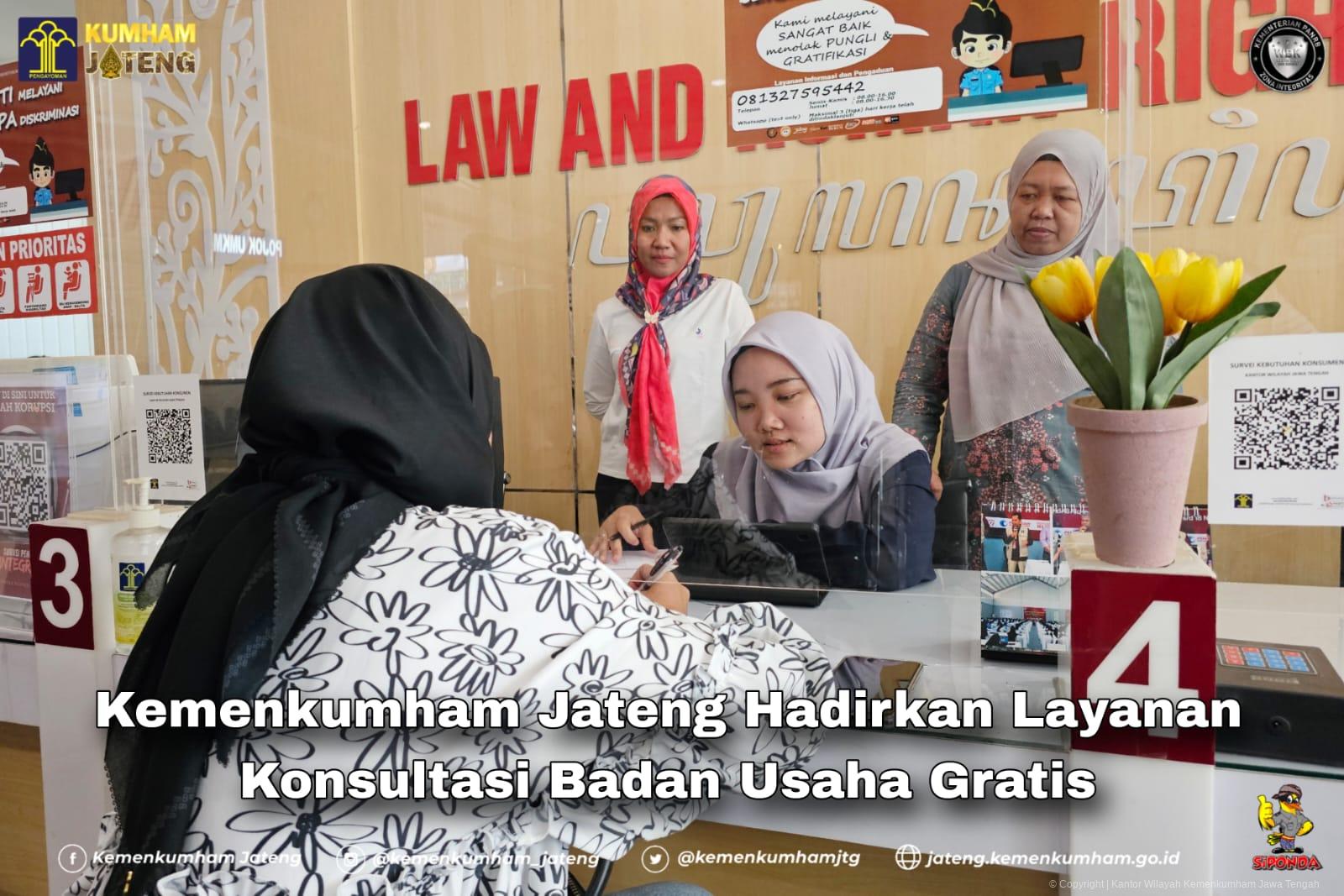 Kemenkumham Jateng Hadirkan Layanan Konsultasi Badan Usaha Gratis