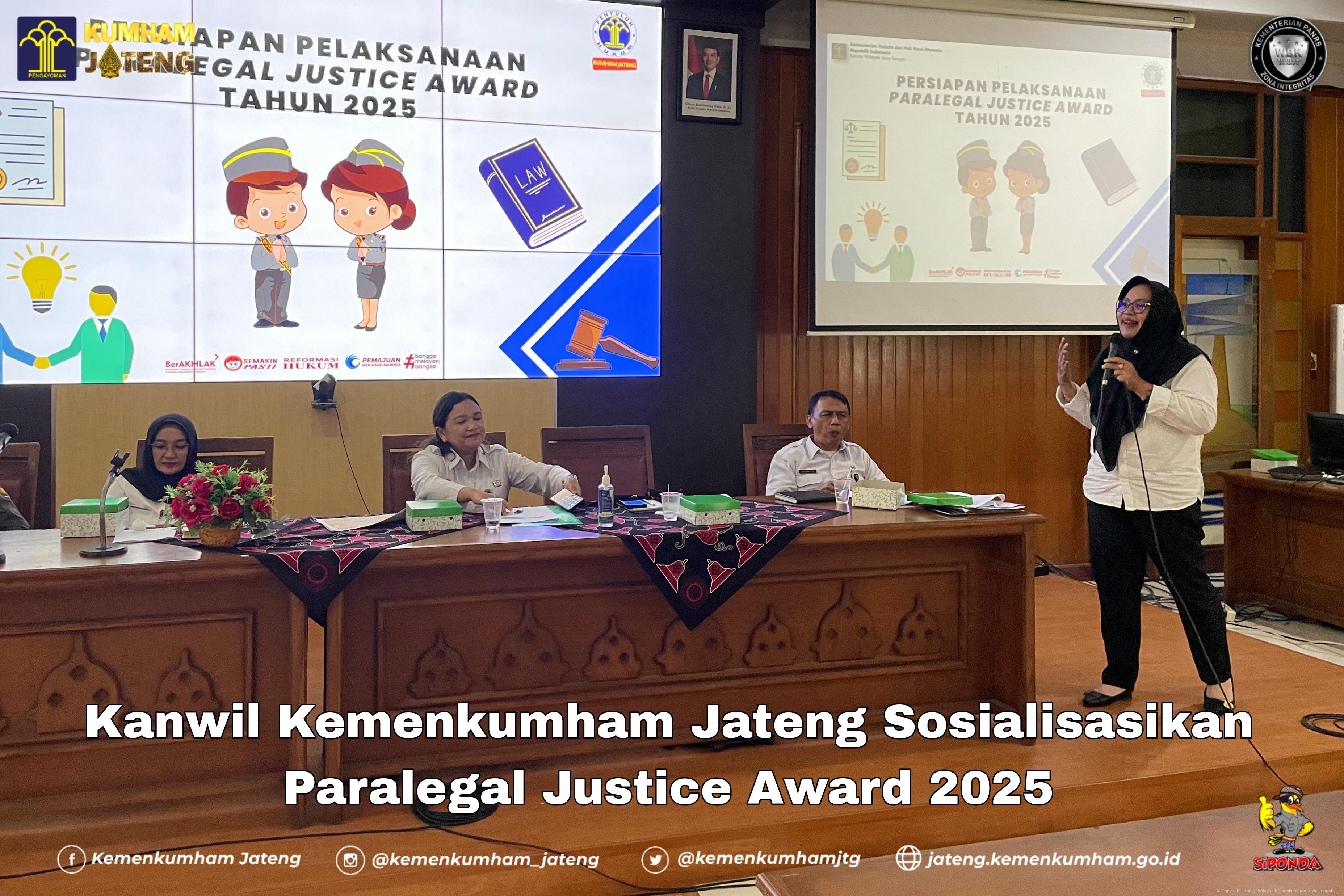 Kanwil Kemenkumham Jateng Sosialisasikan Paralegal Justice Award 2025